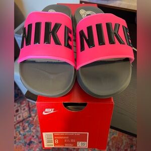 NIB Nike Hot Pink slides size 8
